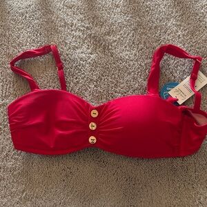 Cupshe Red Bikini Top with Gold Accents